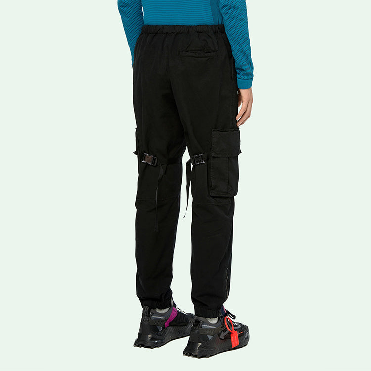 Men's Off-White Cargo Black Long Pants/Trousers OMCF004R20G370211001