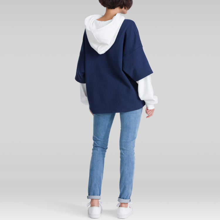 (WMNS) Levi's Splicing Casual Hoodie 'Blue' 15771-0001