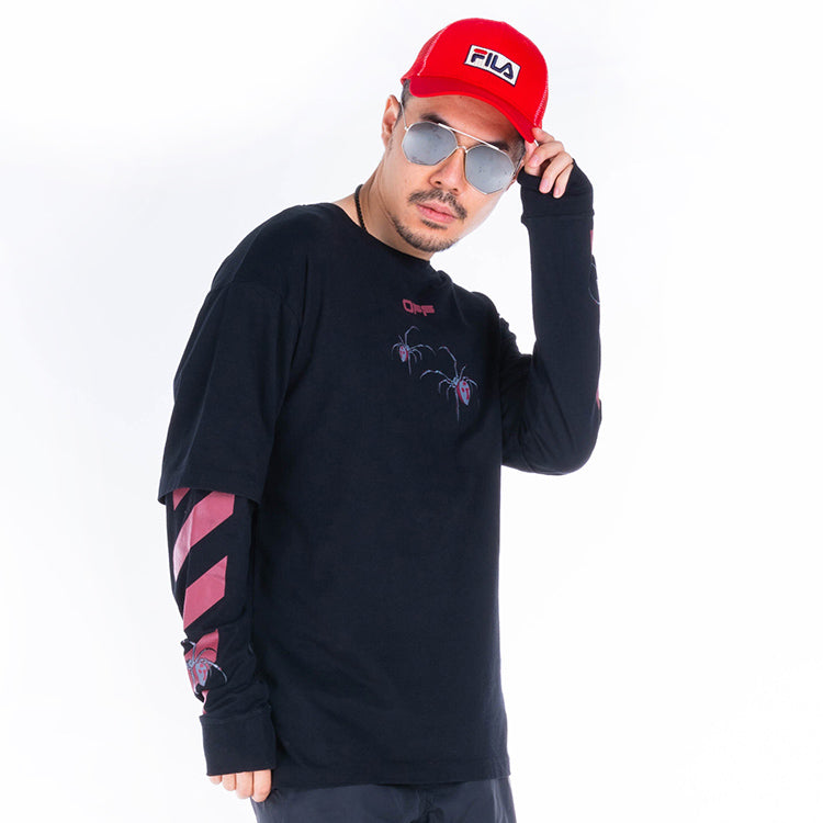 Off-White Printing Arrow Long Sleeves Loose Fit Black OMAB022S201850011024
