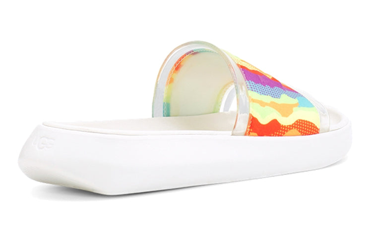 (WMNS) UGG Slide Cali Collage Outdoor Flat Heel Sandals Rainbow Stripe 1120001-RSTR