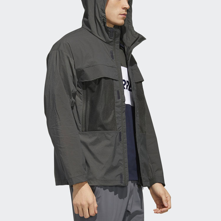 adidas Outdoor Casual Sports Hooded Jacket Brown FN0770