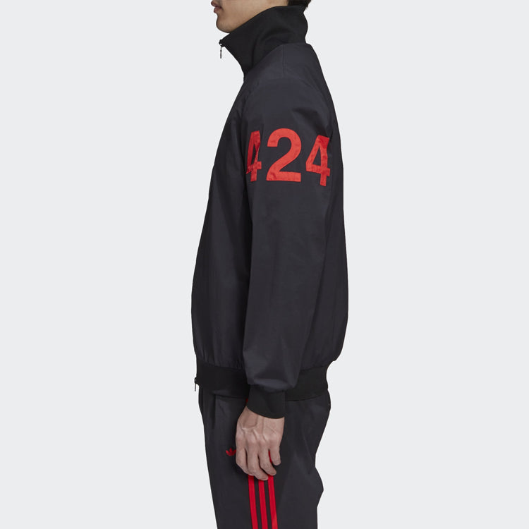 adidas originals x 424 Track Jacket Crossover Asymmetric Sports Black FS6238