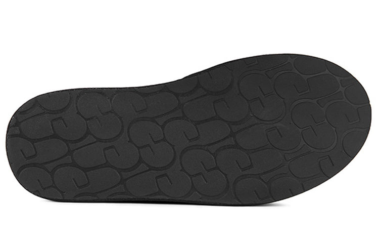 (WMNS) UGG Kallen Suede Moc Toe Pom Pom Slipper 'Black' 1017541-BLK