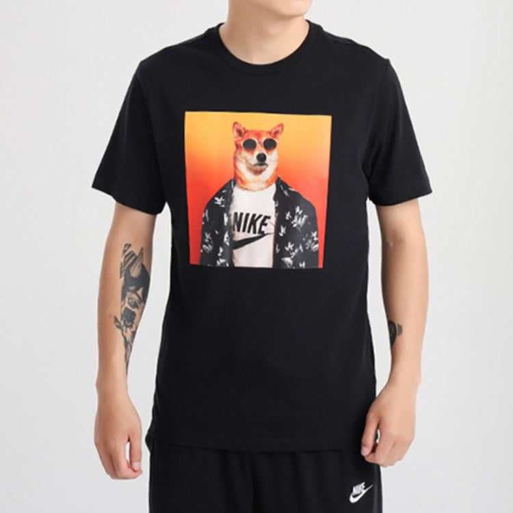 Nike Printing Round Neck Sports Sleeve Black CT6313-010