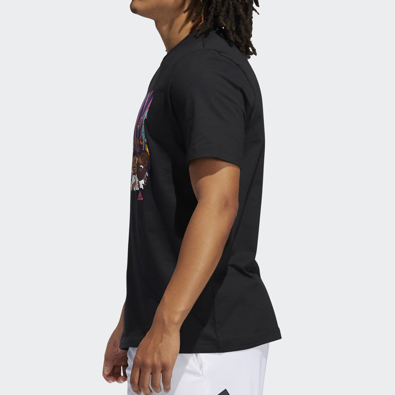 adidas SHANGHAI Basketball Sports Short Sleeve Black GL4427