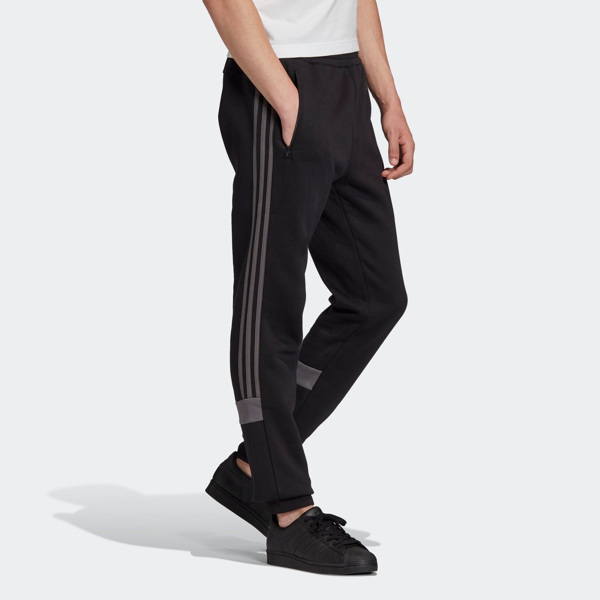 adidas originals Linear logo Casual Sports Pants Black FT9278