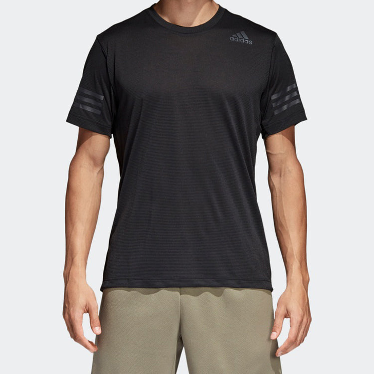 adidas Round Neck Short Sleeve Sports Training Black CW3927