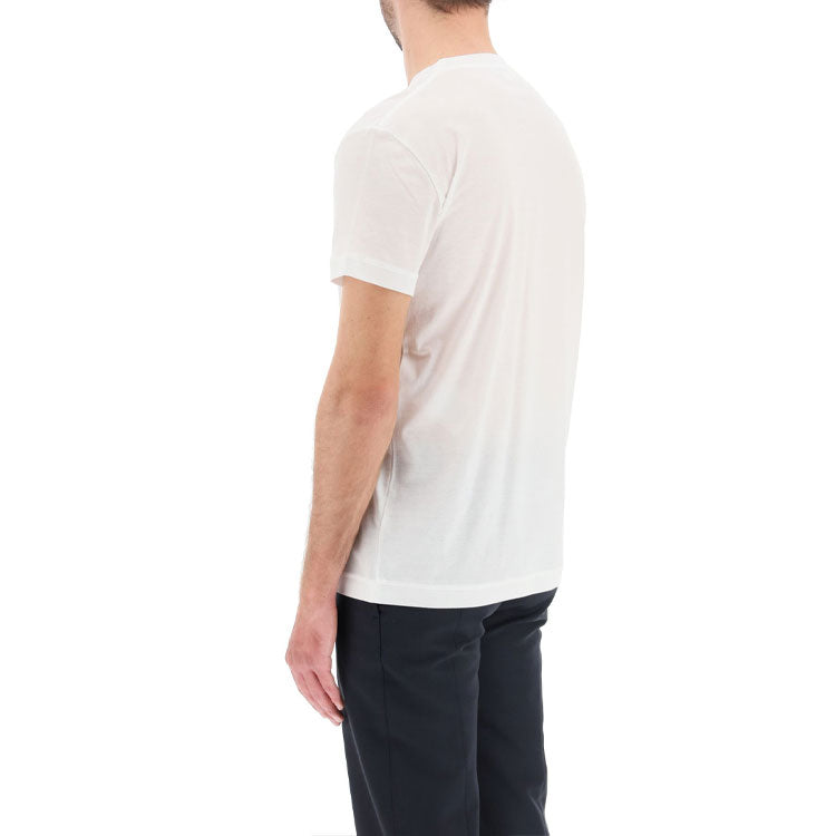 Men's Alexander McQueen SS21 Logo Micro Mark Embroidered Casual Short Sleeve White 624180-QRX01-9000