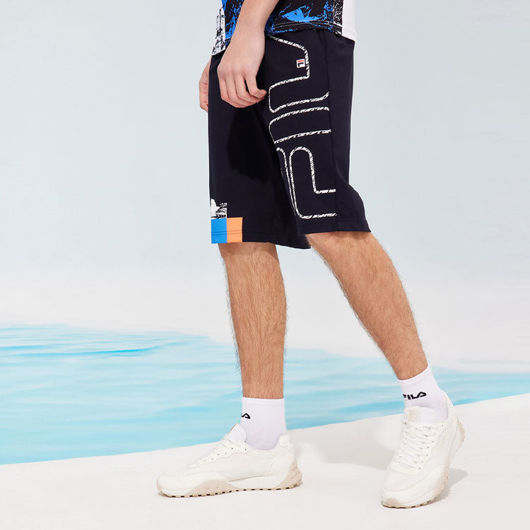 FILA Logo Printing Casual Sports Shorts Blue F11M128607F-NV
