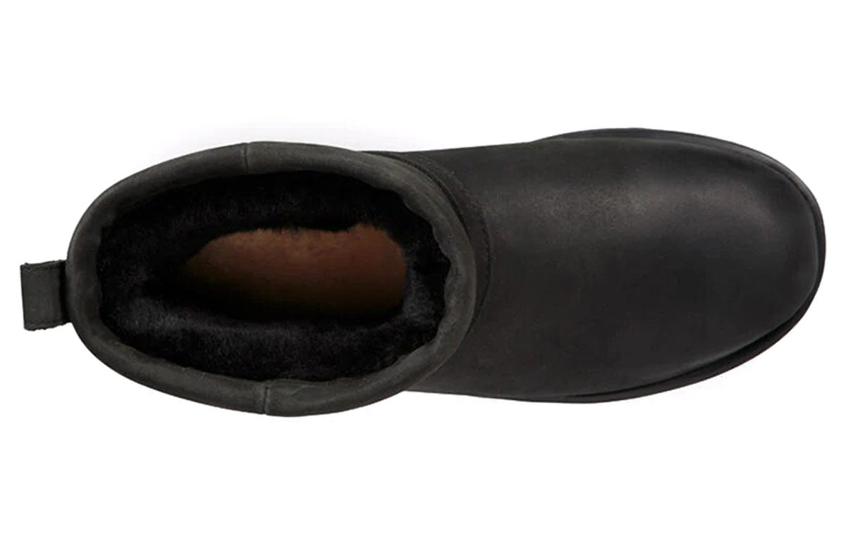 (WMNS) UGG Classic Mini Leather Waterproof 'Black' 1019641-BLK