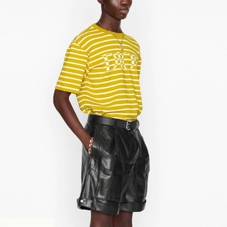 DIOR SS21 Cotton Blending Stripe Male Yellow 183M647AT234-C280
