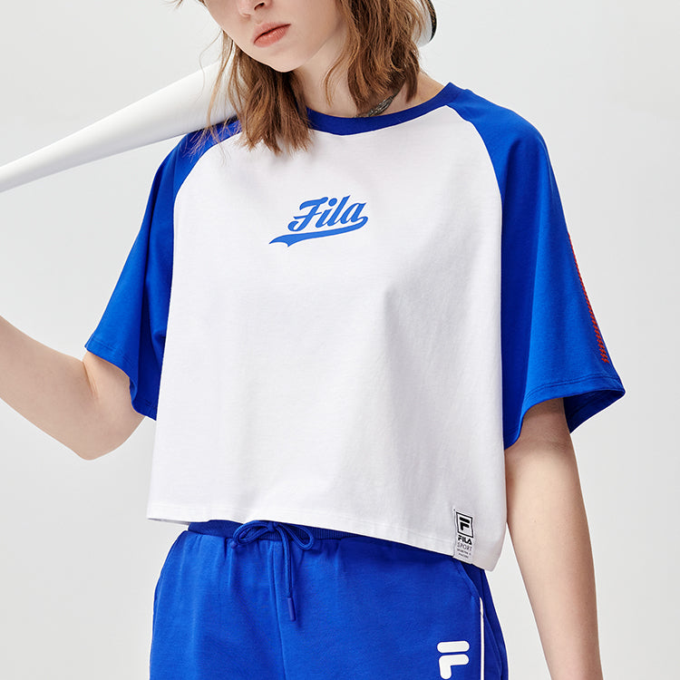 FILA FUSION Colorblock Round Neck Short Sleeve White T11W122111A-WT