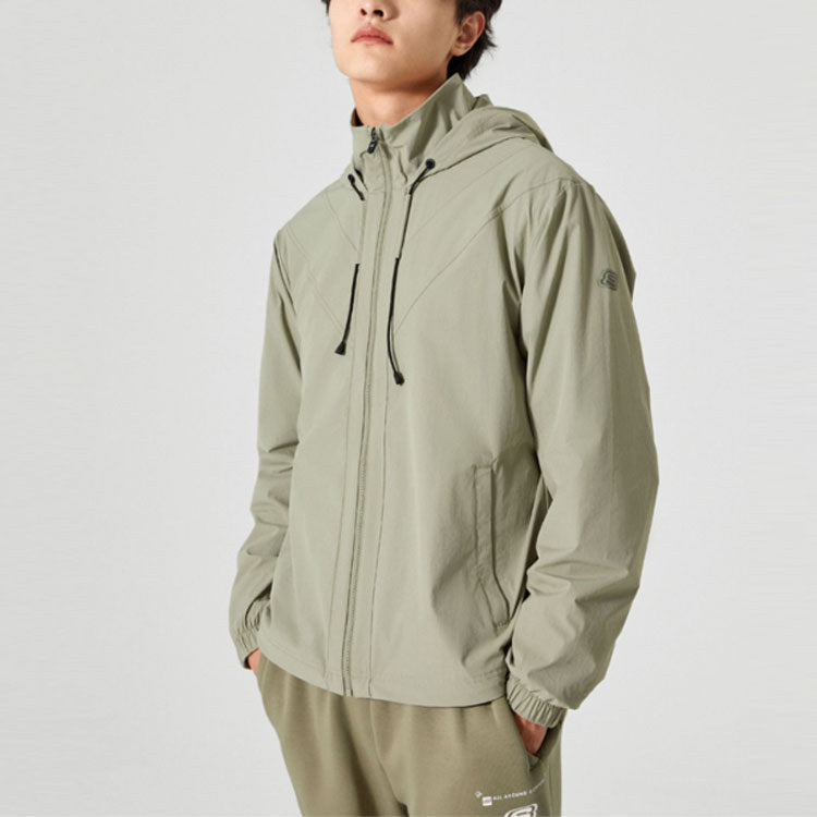 Skechers Casual Hoodied Jacket 'Black White Olive Green' L322M030