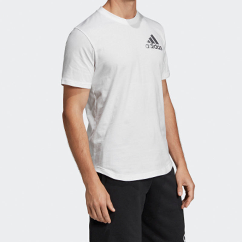 adidas Training Sports Solid Color Round Neck Short Sleeve White DX7722