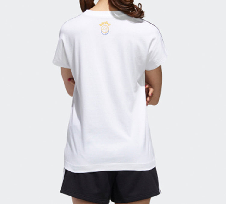(WMNS) adidas neo Panda Tee Printing Loose Short Sleeve White GK1561