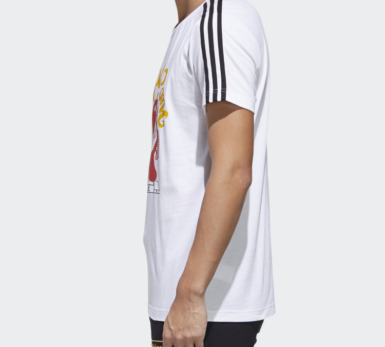 adidas Neo Panda 3-Stripes Graphic T-Shirts 'White Red' GK1551