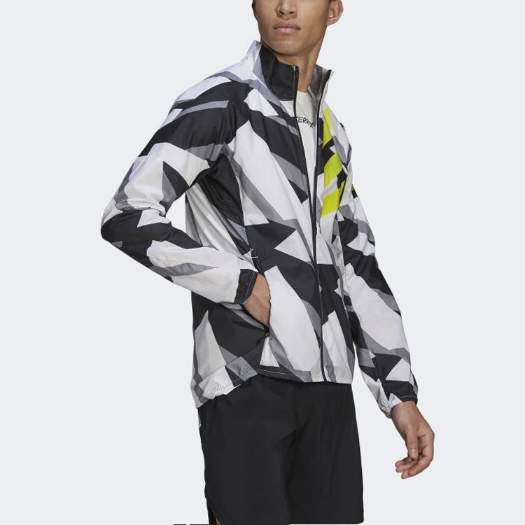 adidas Terrex Outdoor Sports Stand Collar Jacket Gray White Colorblock GJ7618