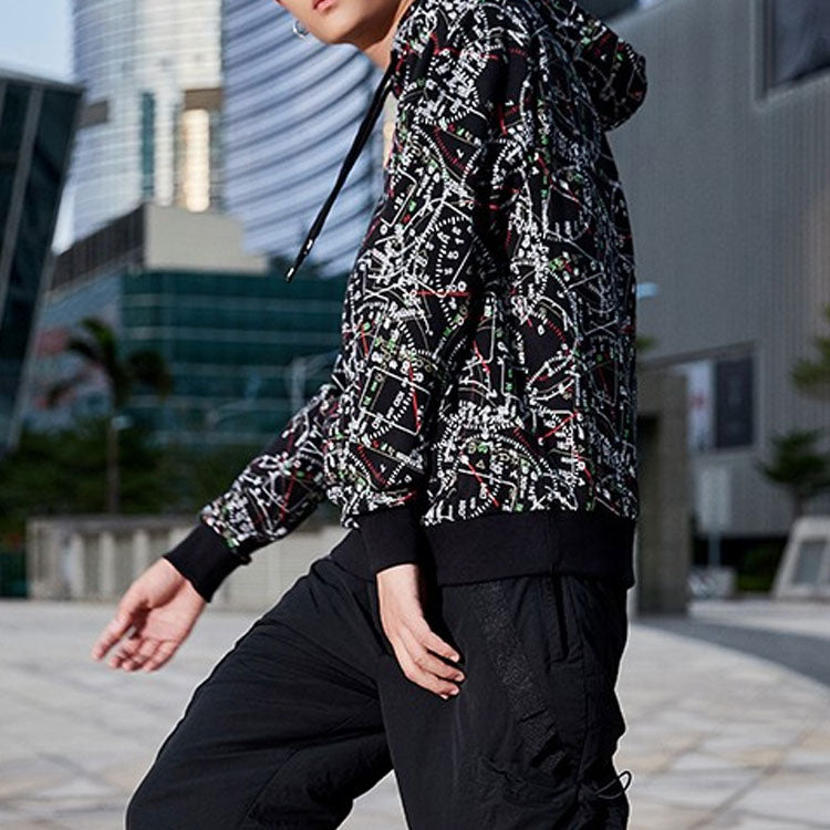 Li-Ning Red Flag Casual Sports Pullover Hoodie 'Black' AWDPB09-3