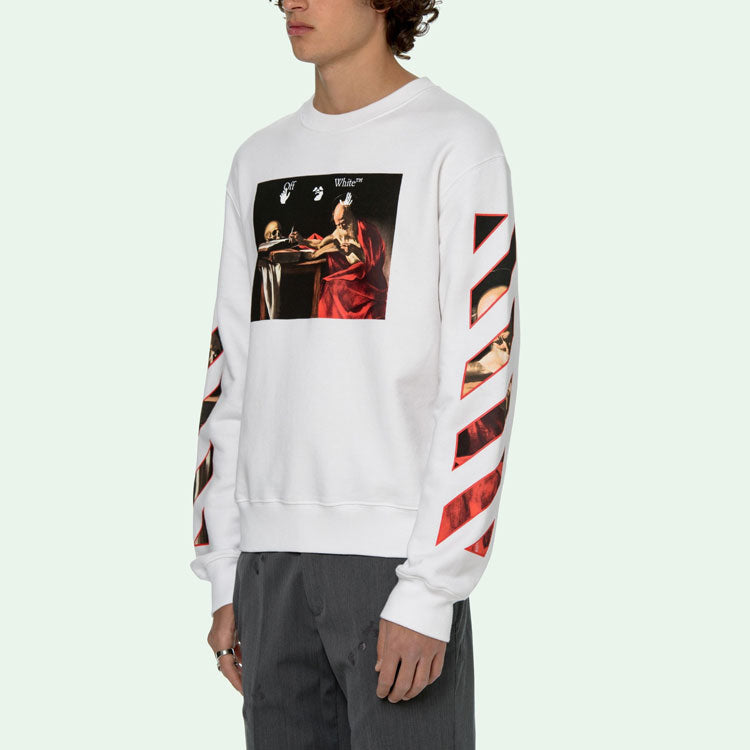 Off-White SS21 Round Neck Pullover Sports White OMBA025R21FLE0050125