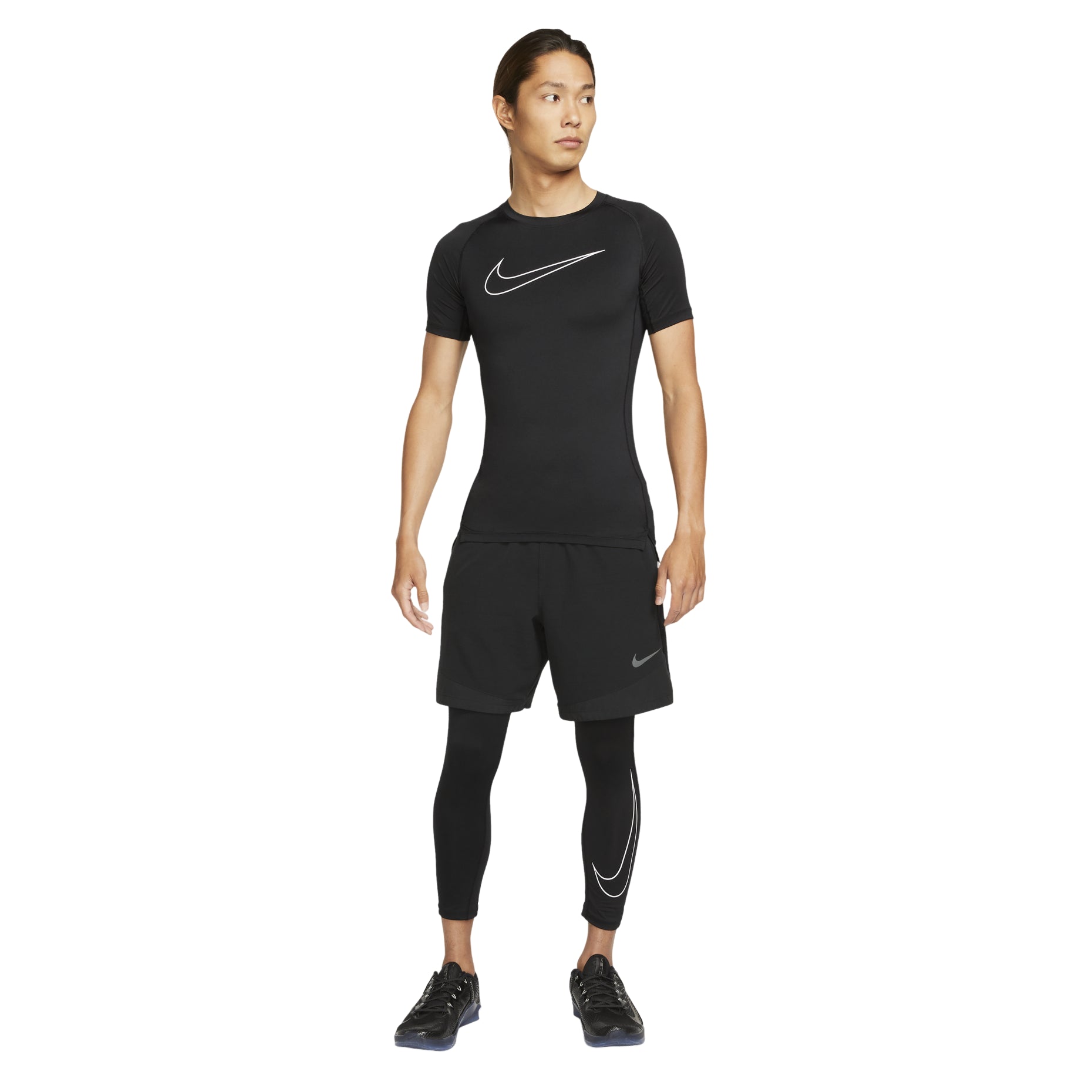 Nike Logo Printing Training Sports Breathable Short Sleeve Gym Clothes Black DD1993-010
