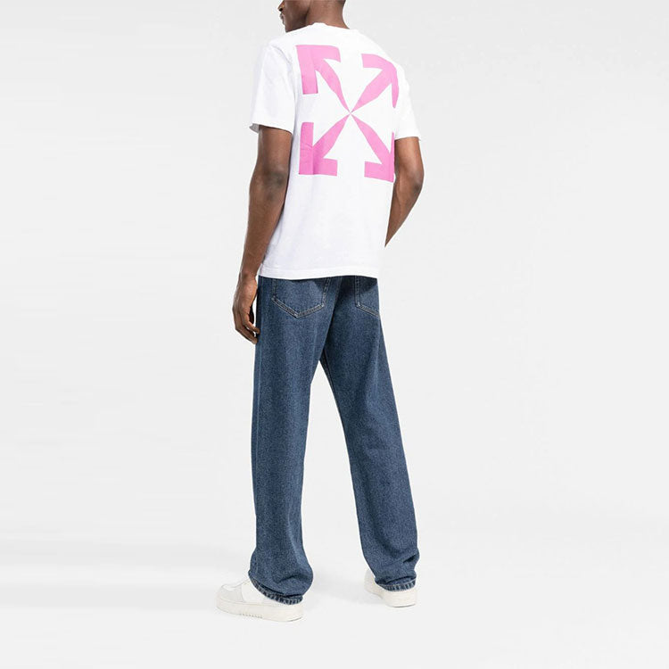 Off-White Logo Alphabet Printing Arrow Short Sleeve White OMAA027S22JER0130132