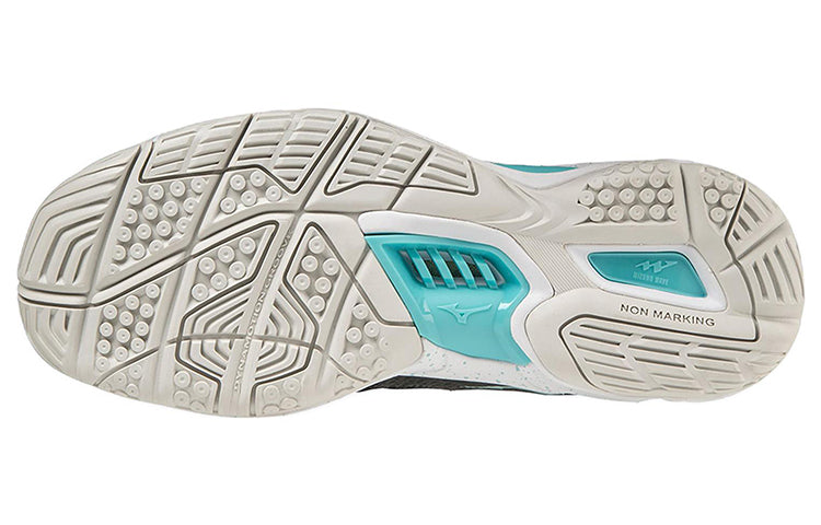 Mizuno Wave Stealth 5 Low Tops Training Shoe Black White Blue X1GB189805