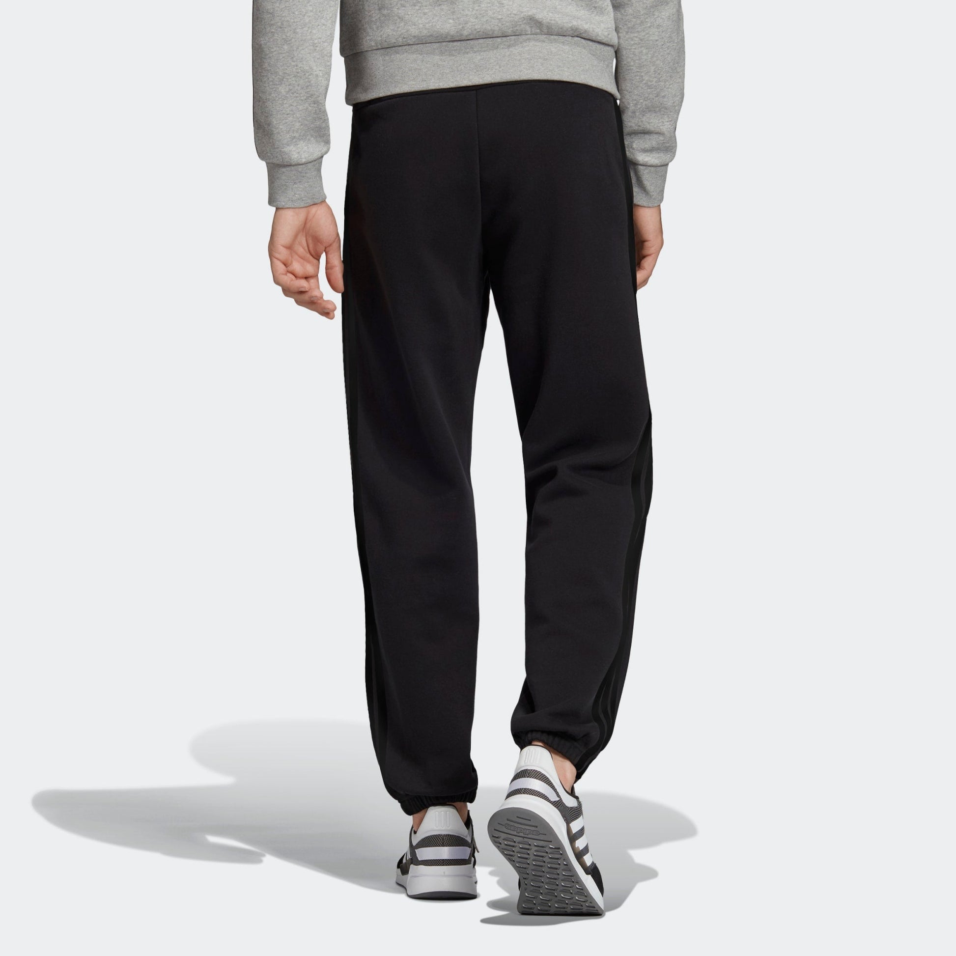 adidas Loose Knit Breathable Stripe Casual Sports Pants Black EI4898