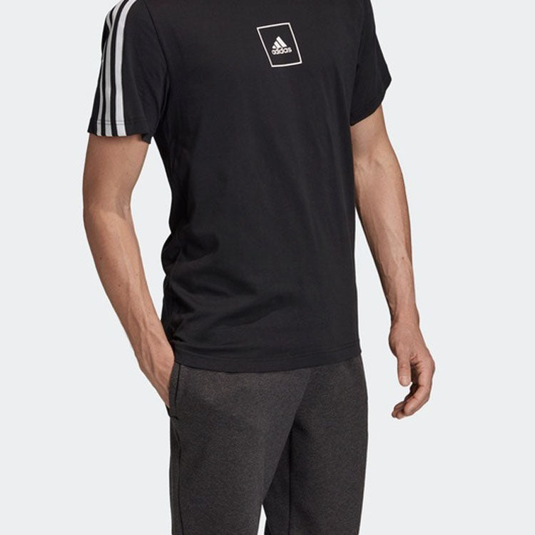 Men's adidas Sports Stylish logo Short Sleeve Black T-Shirt FQ2023