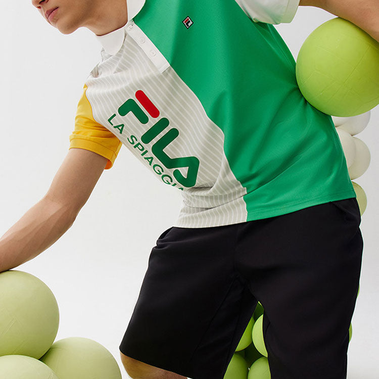 FILA Contrasting Colors Casual Short Sleeve polo Green F11M128165F-GN