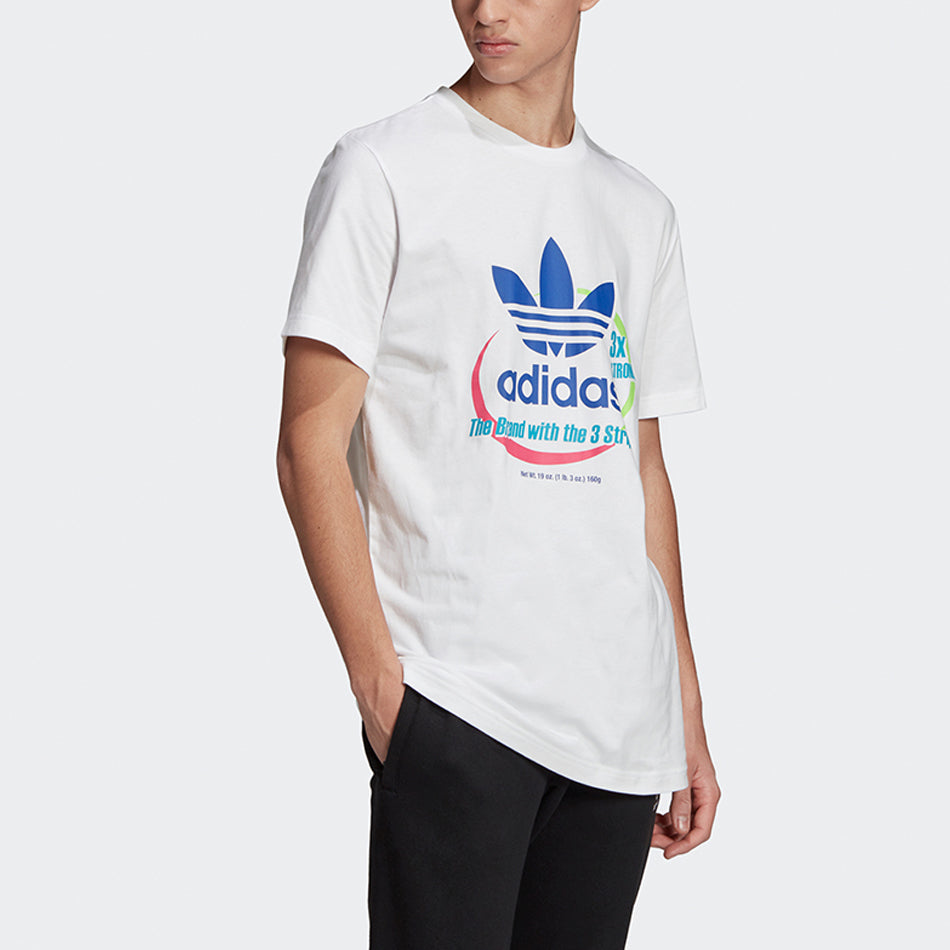 adidas originals Sports Printing Logo Pattern Round Neck Short Sleeve White FK9974