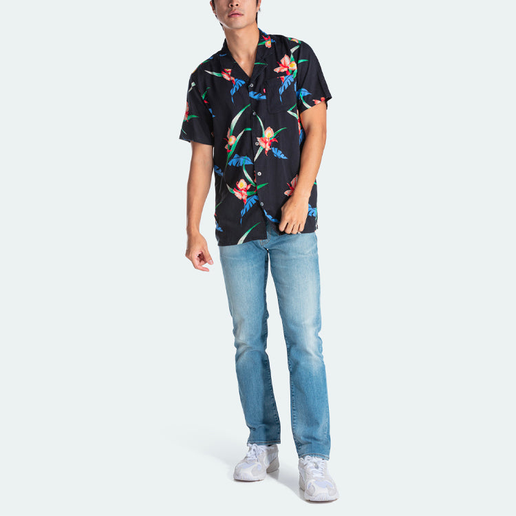 Men's Levis Loose Printing Short Sleeve Shirt Black 72625-0015