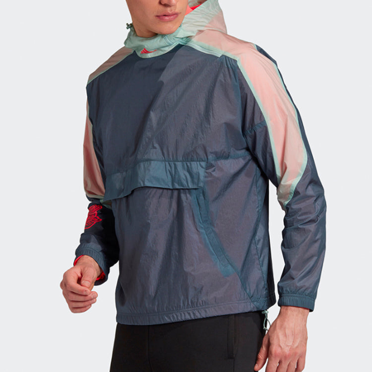 adidas Windbreaker M Sports Stylish Hooded Jacket Blue GP9748