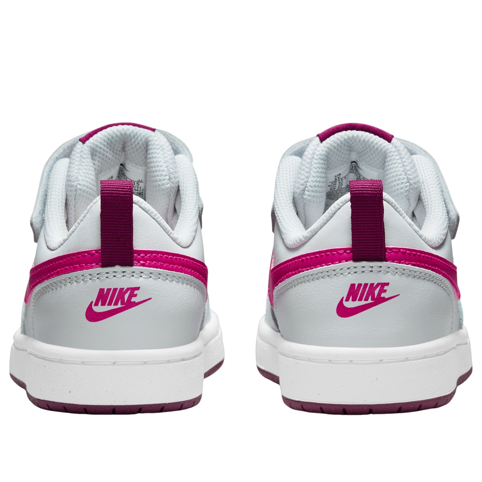 (GS) Nike Court Borough Low 2 'Grey Bright Pink' BQ5451-015