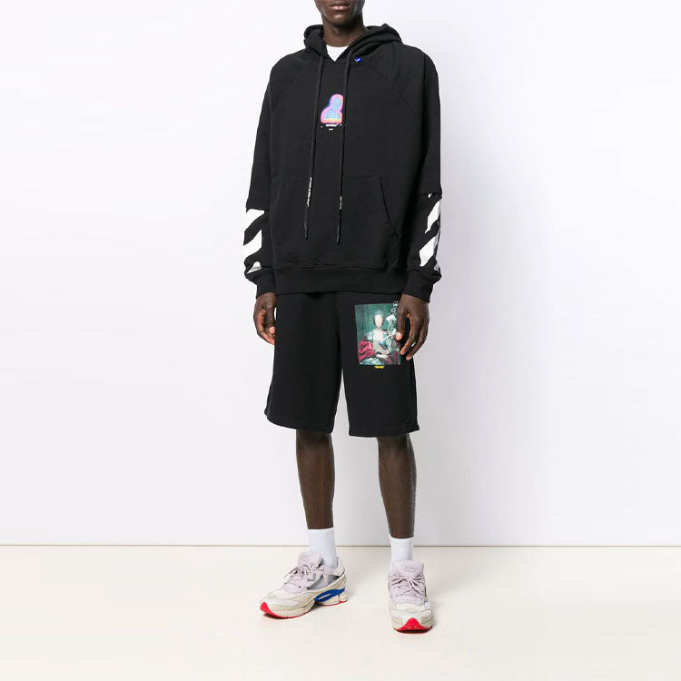 Men's Off-White Character Printing Black OMBB051E19E300061088