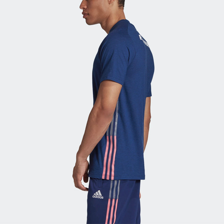 adidas Real Travel Tee Real Madrid Soccer/Football Sports Short Sleeve Navy Blue FR3874