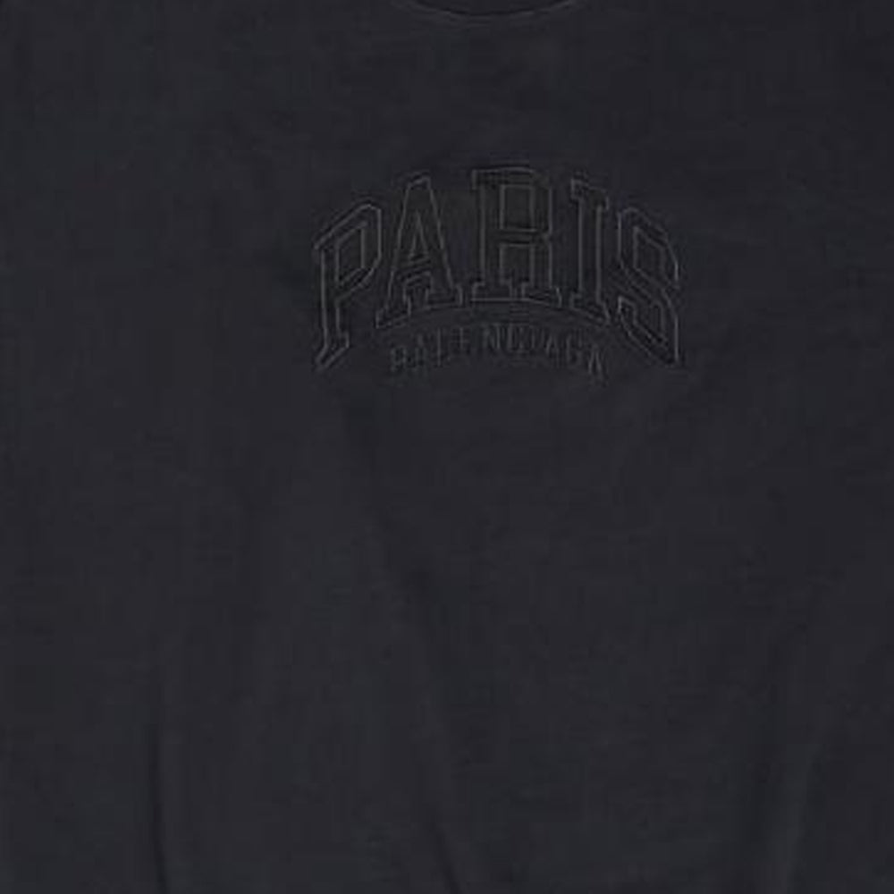 Balenciaga Cities Paris Embroidered Logo Sweatshirt 'Black' 697869TLVL81000