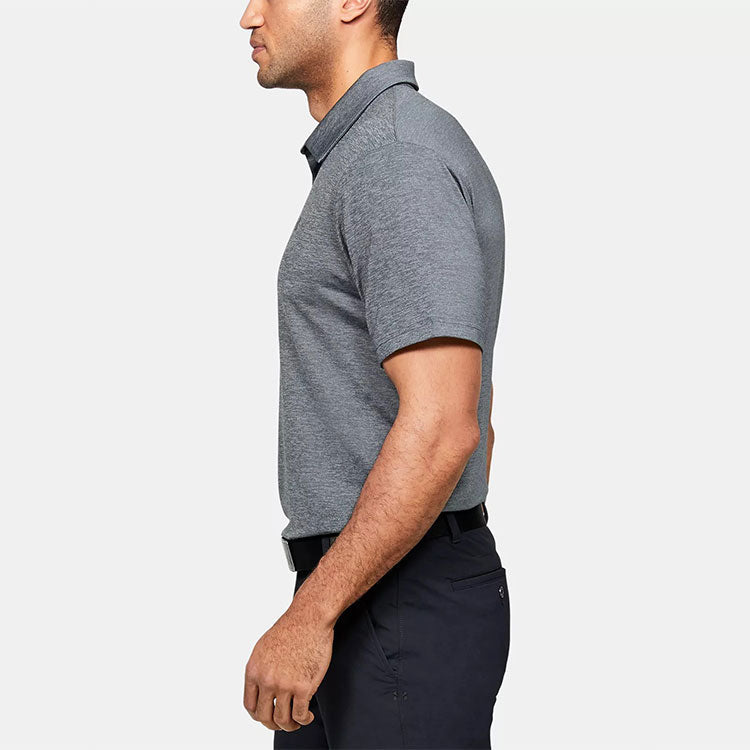 Men's Under Armour Playoff Golf Sports Thin and light Breathable Loose Short Sleeve Polo Shirt Silver Gray 1351131-036