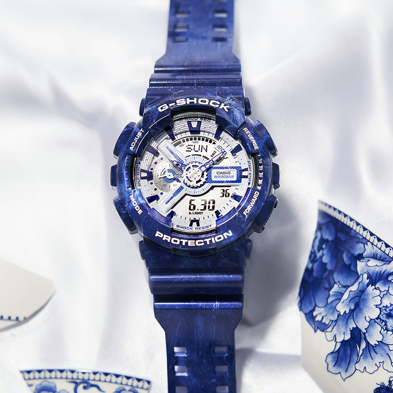 CASIO G-Shock Analog-Digital 'Blue' GA-110BWP-2APFQ