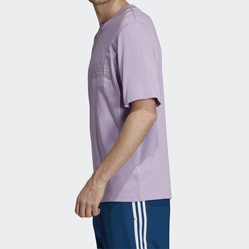 adidas originals Round Neck Pullover Short Sleeve Purple DV1561