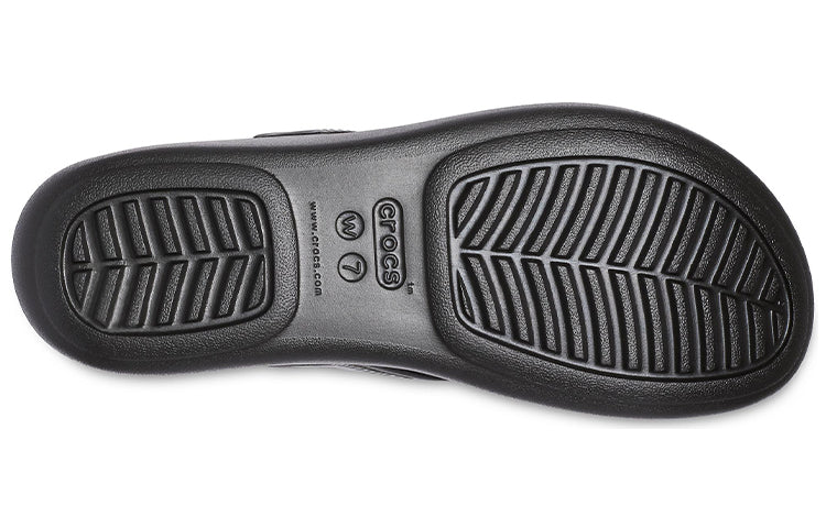 (WMNS) Crocs Monterey Metallic Stylish Black Slippers 206850-001