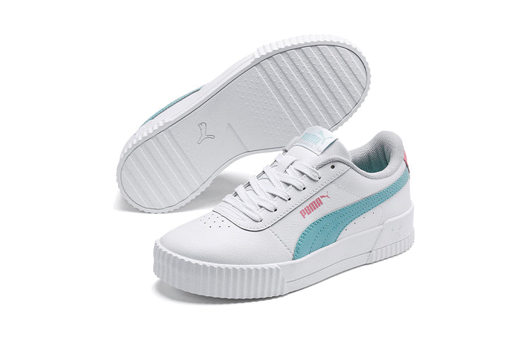 (GS) PUMA Carina L Casual Board Shoes White/Blue/Pink 370677-06
