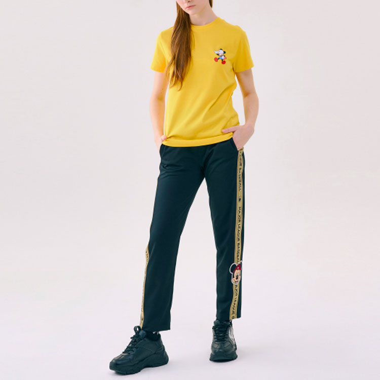 MLB  Disney Mickey Crossover Cleveland Guardians Basic Printing Short Sleeve Unisex Yellow 31TSK2031-45Y