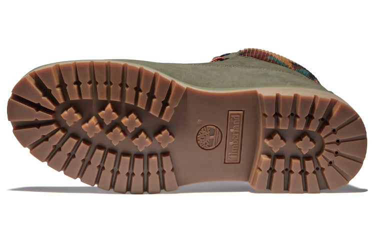 Timberland 6 Inch Premium Boot 'Dark Green Nubuck with Camouflage Collar' A2KC5A58
