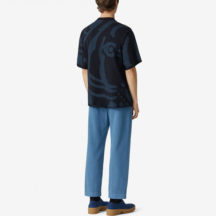 Men's KENZO SS21 Pure Cotton Tiger Micro Mark Short Sleeve Black 5TS0744SY-99