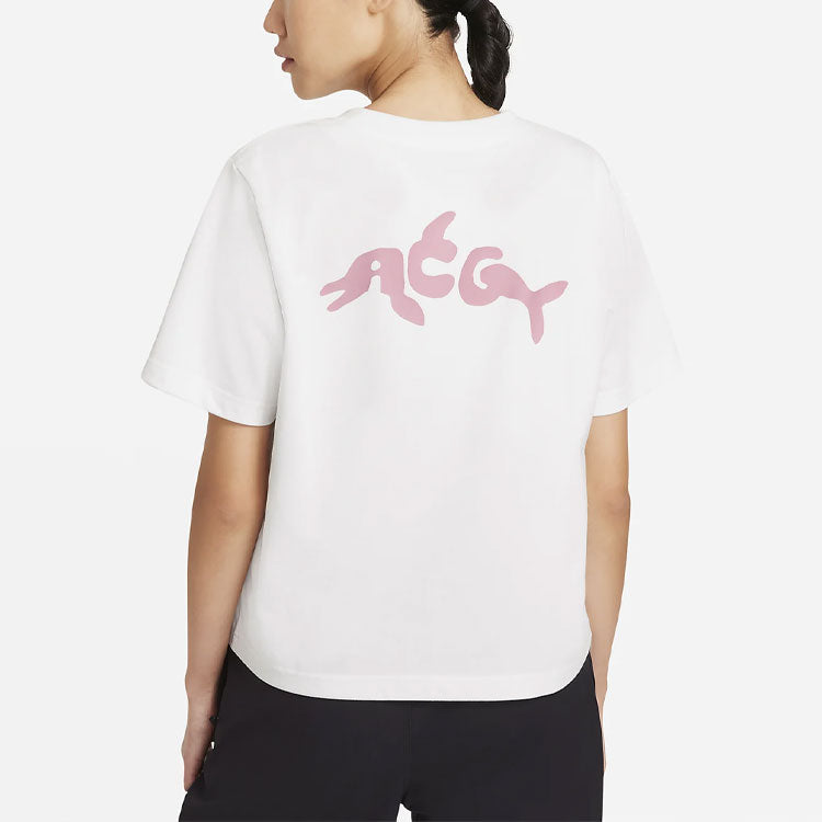 (WMNS) Nike ACG Dolphin Printing Sports Round Neck Short Sleeve White DH4048-121