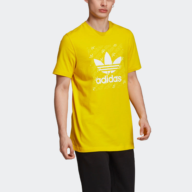 adidas Monogram Square Tee 'Yellow White' ED7045