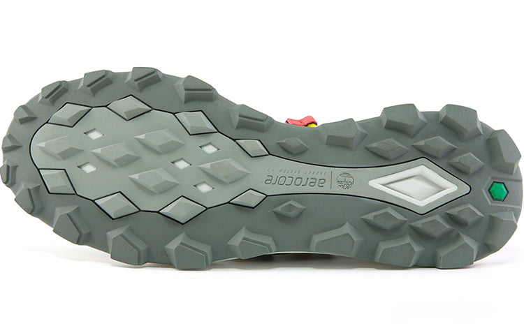 Timberland Brooklyn Leather and Fabric Oxford Trainers 'Medium Grey Mesh with Red' A2HTBW