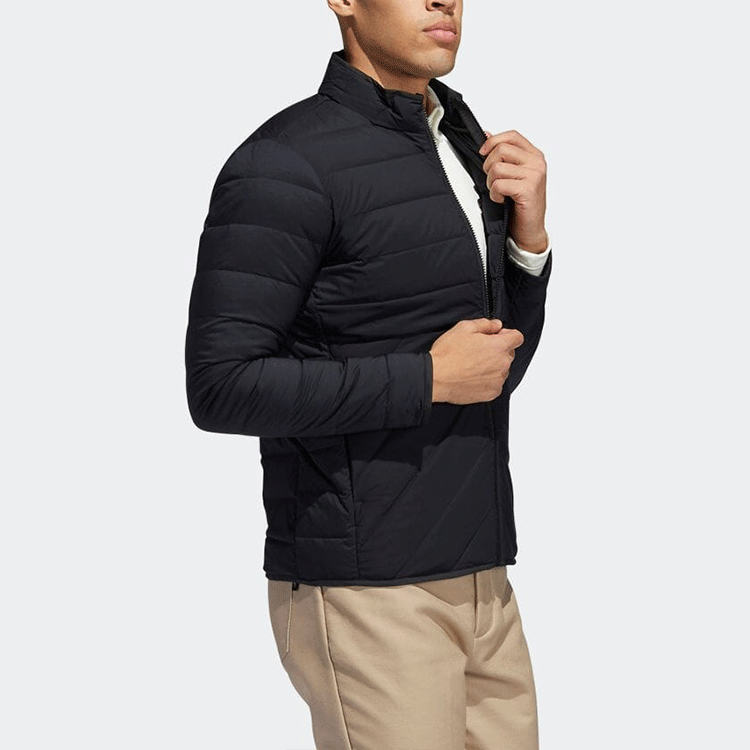 adidas Thin and light Long Sleeves Stand Collar Down Jacket Black FS6941