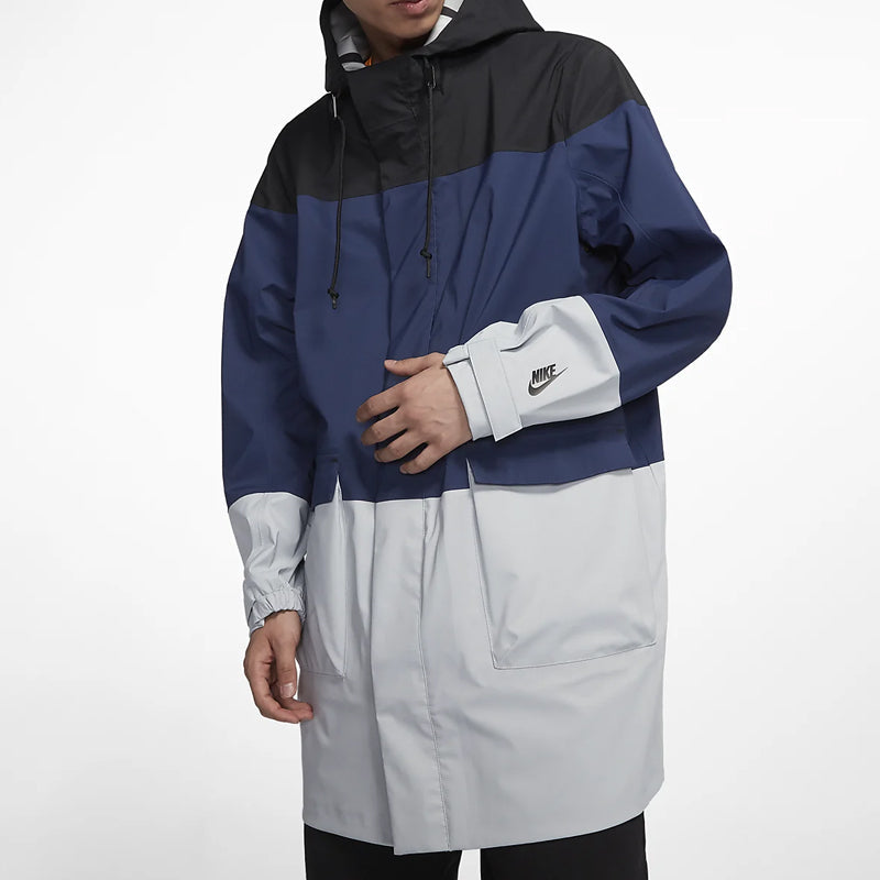 Men's Nike Lab Colorblock Sports Hooded Windbreaker Jacket Multicolor 'Black Navy Grey' CD6391-010