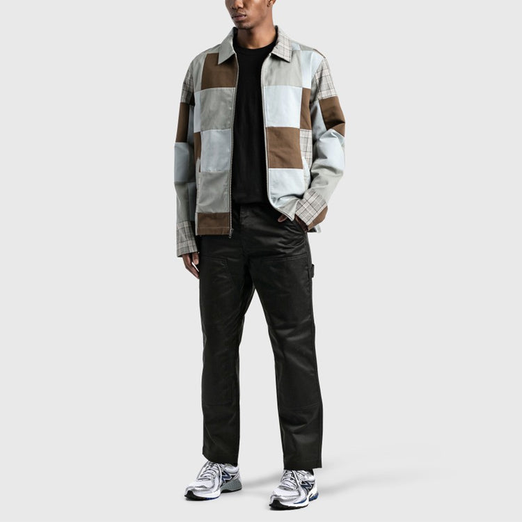 Men's Stussy Patchwork zip Jacket Zipper Plaid 115521